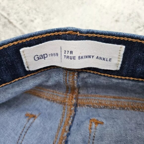 Gap Girls Jeans True Skinny Ankle Blue Denim Jeans Size 27R - Picture 8 of 9